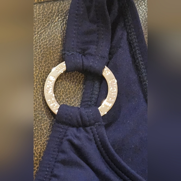 NWT MICHEAL Michael Kors One Shoulder Cut Out Swimsuit: Color- Navy: Size- 14 - Picture 4 of 9